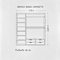 Armadio bianco 3 ante – 170x265x65 cm – completo