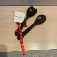 Set di 2 piccole posate da servizio in vero corno