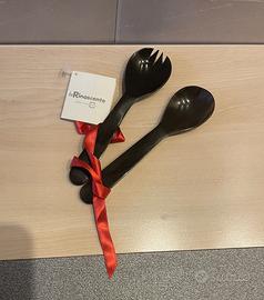 Set di 2 piccole posate da servizio in vero corno