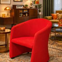 Poltrona design vintage rossa – Amadio Arredamenti