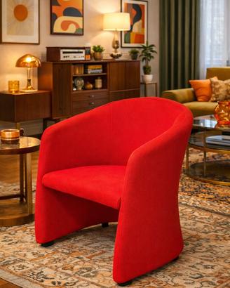 Poltrona design vintage rossa – Amadio Arredamenti