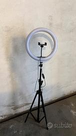 Ring Light con treppiede e supporto telefono