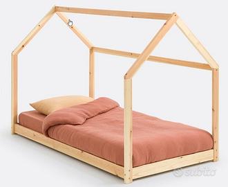 Letto Montessori a capanna + materasso e doghe – l