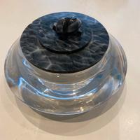 Porta cipria cristallo e bachelite anni 30