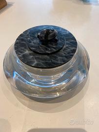 Porta cipria cristallo e bachelite anni 30