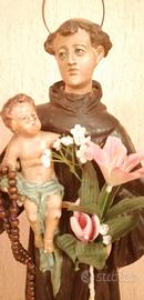 Statua in cartapesta Sant'Antonio Abate  fine 800