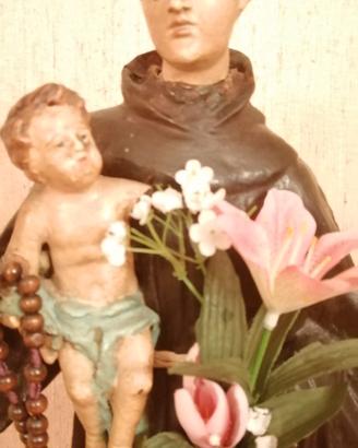 Statua in cartapesta Sant'Antonio Abate  fine 800