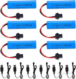 6 Batterie LiPo 3.7V 800mAh SM-2P + USB