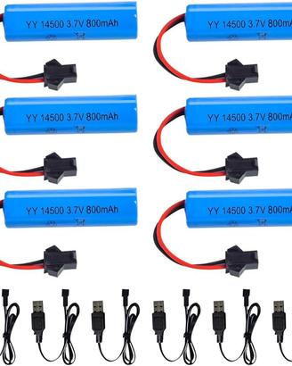 6 Batterie LiPo 3.7V 800mAh SM-2P + USB