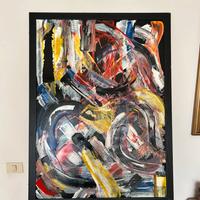 Grande quadro astratto moderno 88x108 cm