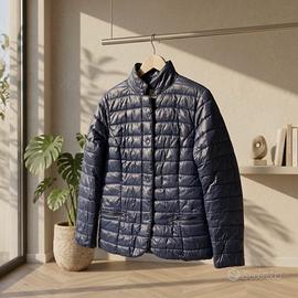 Piumino, donna, blu, leggero, lucido, zip, L