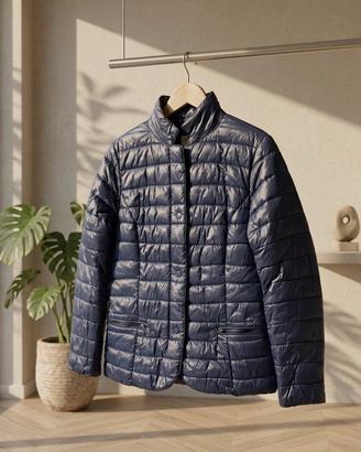 Piumino, donna, blu, leggero, lucido, zip, L