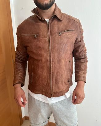 Giubotto uomo marrone 100%pelle