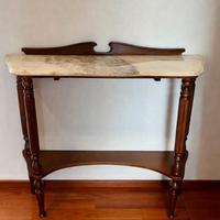 consolle in legno piano marmo