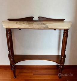 consolle in legno piano marmo