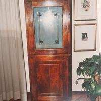 Vetrinetta antiquariato stretta in  noce