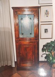 Vetrinetta antiquariato stretta in  noce