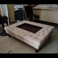 Pouf legno e tessuto