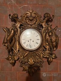 Orologio da muro antico in metallo dorato – funzio