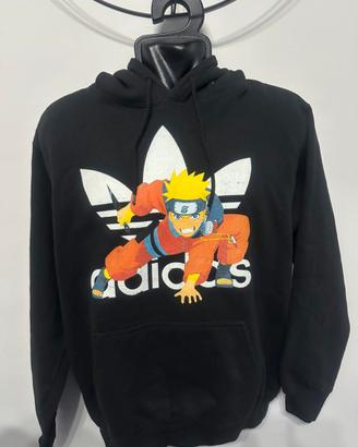 Felpa custom naruto trifoglio nera cappuccio uomo