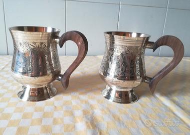 SET 2 boccale classico antico argentato vintage