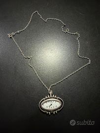 Orologio ciondolo Hosman argento 925 vintage
