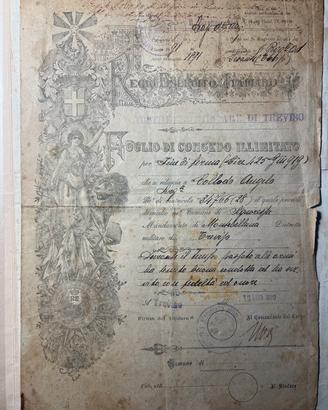 Foglio congedo illimitato 1918