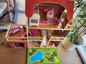 casa in legno e led per bambina 