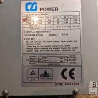 ALIMENTATORE PER PC CG POWER MODELLO  T200WATT