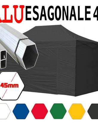 Gazebo 4,5x3 personalizzabile nero alluminio PVC