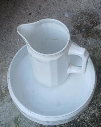 catino e brocca ceramica Laveno