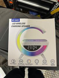 sveglia led con ricarica wireless