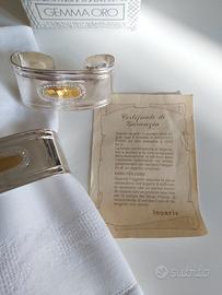 Allaccia tovaglioli rivestiti in argento e oro 24k