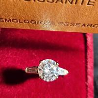 anello argento e moissanite tg 18mm