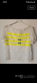 Top Patrizia Pepe tg.42 pizzo bianco e fluo.Nuova