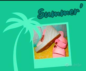 sandali aperti casual con zeppa e plateau NUOVI 