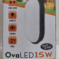 Plafoniera applique ovale a led