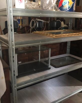 Scafale,vetrinetta da banco,2 specchi vintage