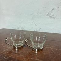 Coppia Tazzine Caffè in Vetro con Manico