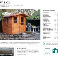 Casetta in legno 2x2 spessore 28mm blockhouse