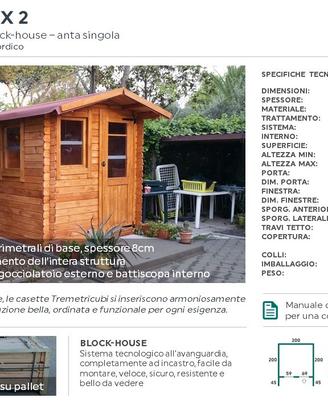 Casetta in legno 2x2 spessore 28mm blockhouse