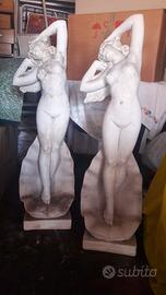 Coppia statue gesso tipo nascita di Venere