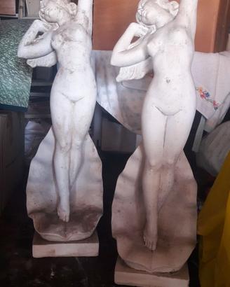 Coppia statue gesso tipo nascita di Venere