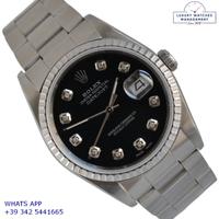 ROLEX Datejust 16220 black diamonds indexes dial