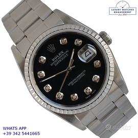 ROLEX Datejust 16220 black diamonds indexes dial