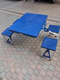 Outsunny Tavolino da campeggio con 4 sedie