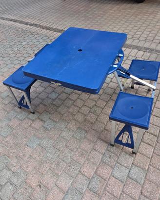 Outsunny Tavolino da campeggio con 4 sedie
