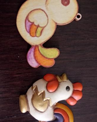 Lotto Thun Formella Gallo+chiudipacco. Uccellino