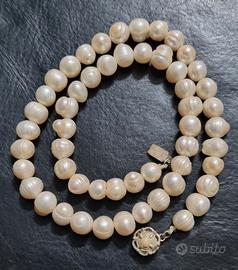 Collana di perle di acqua dolce vintage 45cm
