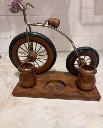 Portapipe vintage a forma di bicicletta Anni '70